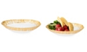 Classic Touch Oval Shaped Scalloped Bowl- Gold